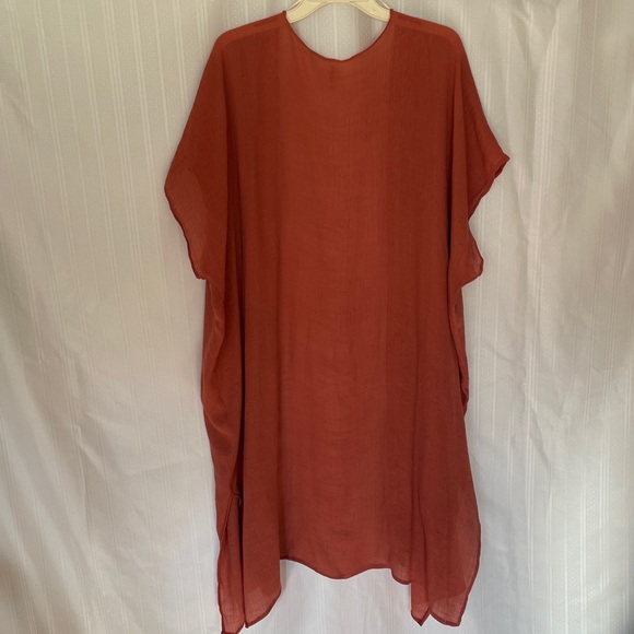 Unbranded Women's One Size  Over Sized Rust Kimono Cardigan with lace detail - Picture 5 of 6